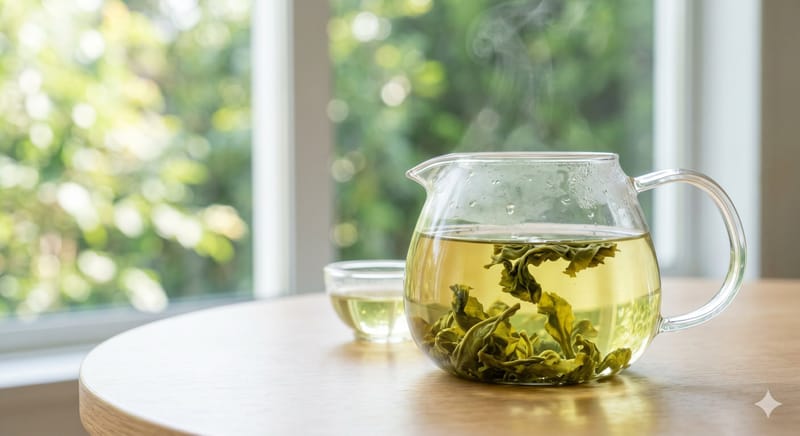 green tea in a pitcher